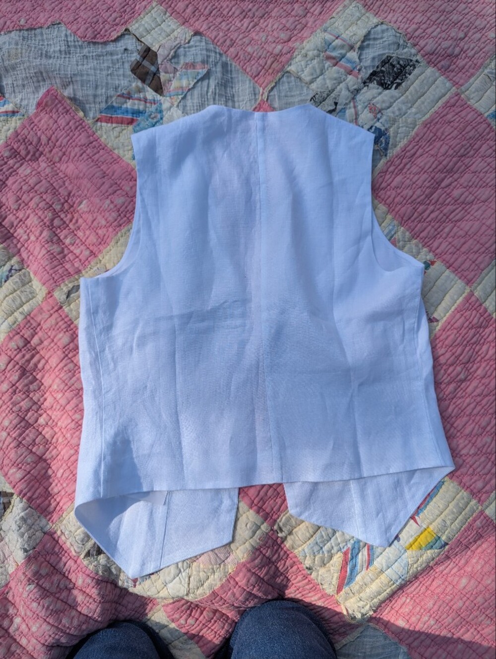 Quince European Linen Vest White Xs - Picture 2 of 6